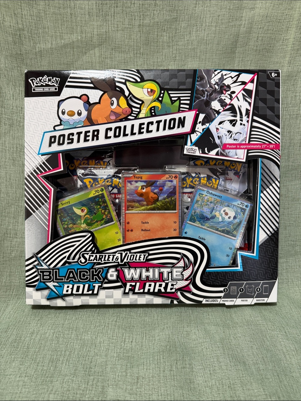 Pokémon Scarlet & Violet Black & White Bolt Flare Poster Collection- NEW IN BOX!